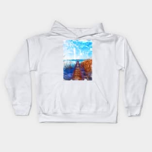 Lake Jetty In Veneto Italy Kids Hoodie